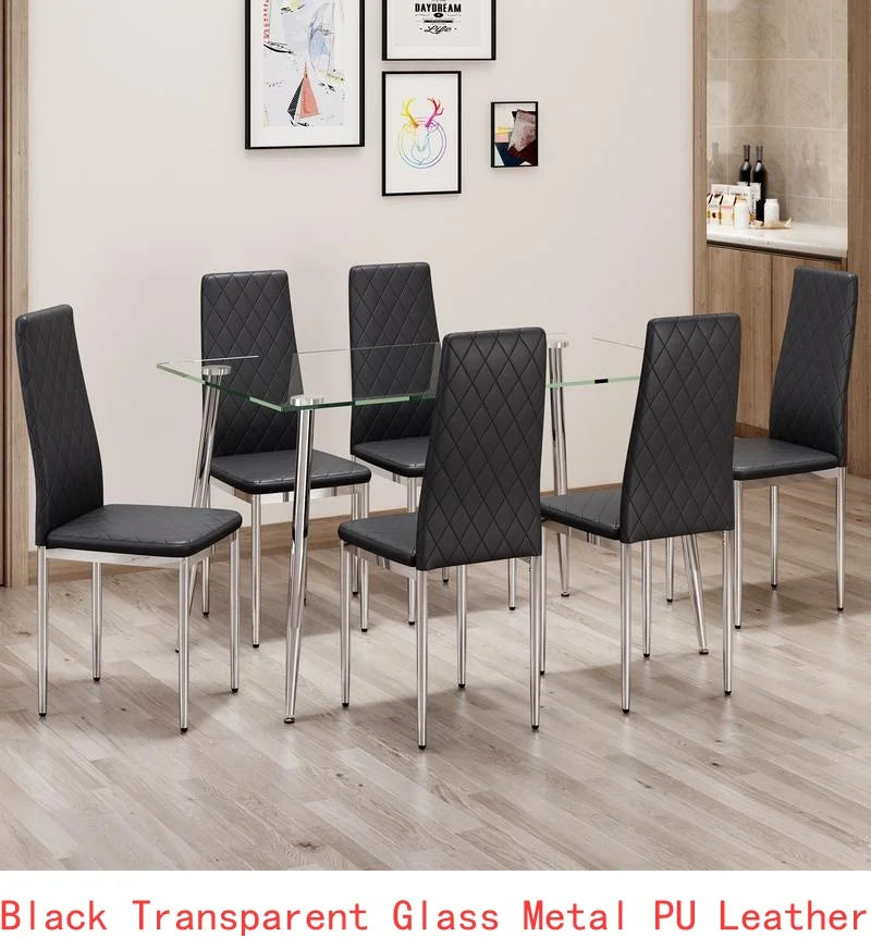 Dining Table with Tempered Glass