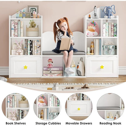 Kids Bookshelf with Reading Nook