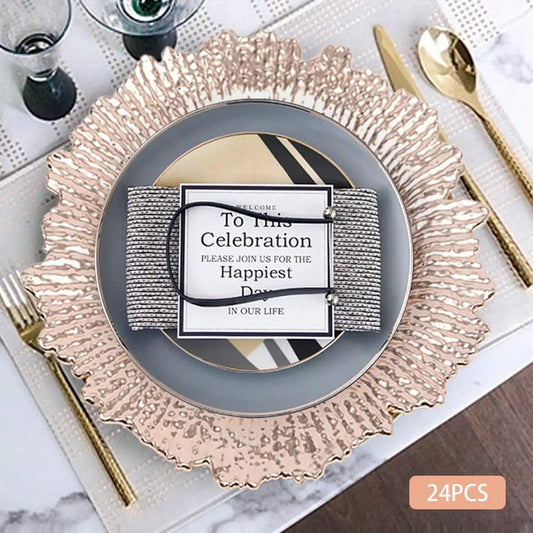 Dinner Plastic Plates - 24 PCS