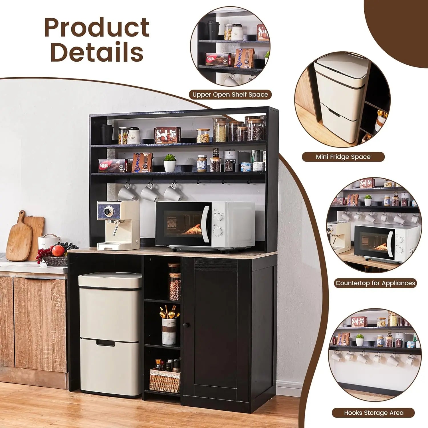 Mini Fridge Cabinet with Storage