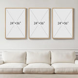 Tri-Panel/Black & White/Abstract Art