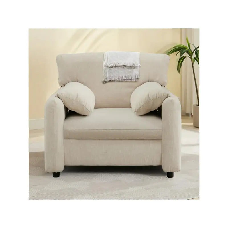 Oversized Beige Armchair