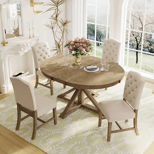 Extendable Dining Table Set for 4, 5