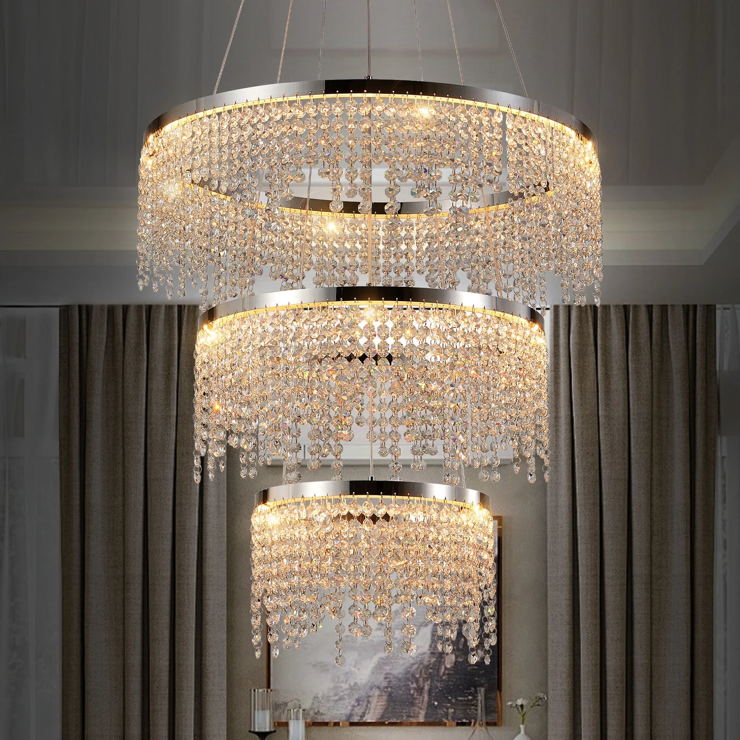 Luxury Crystal Round Chandelier 23.6 Inch