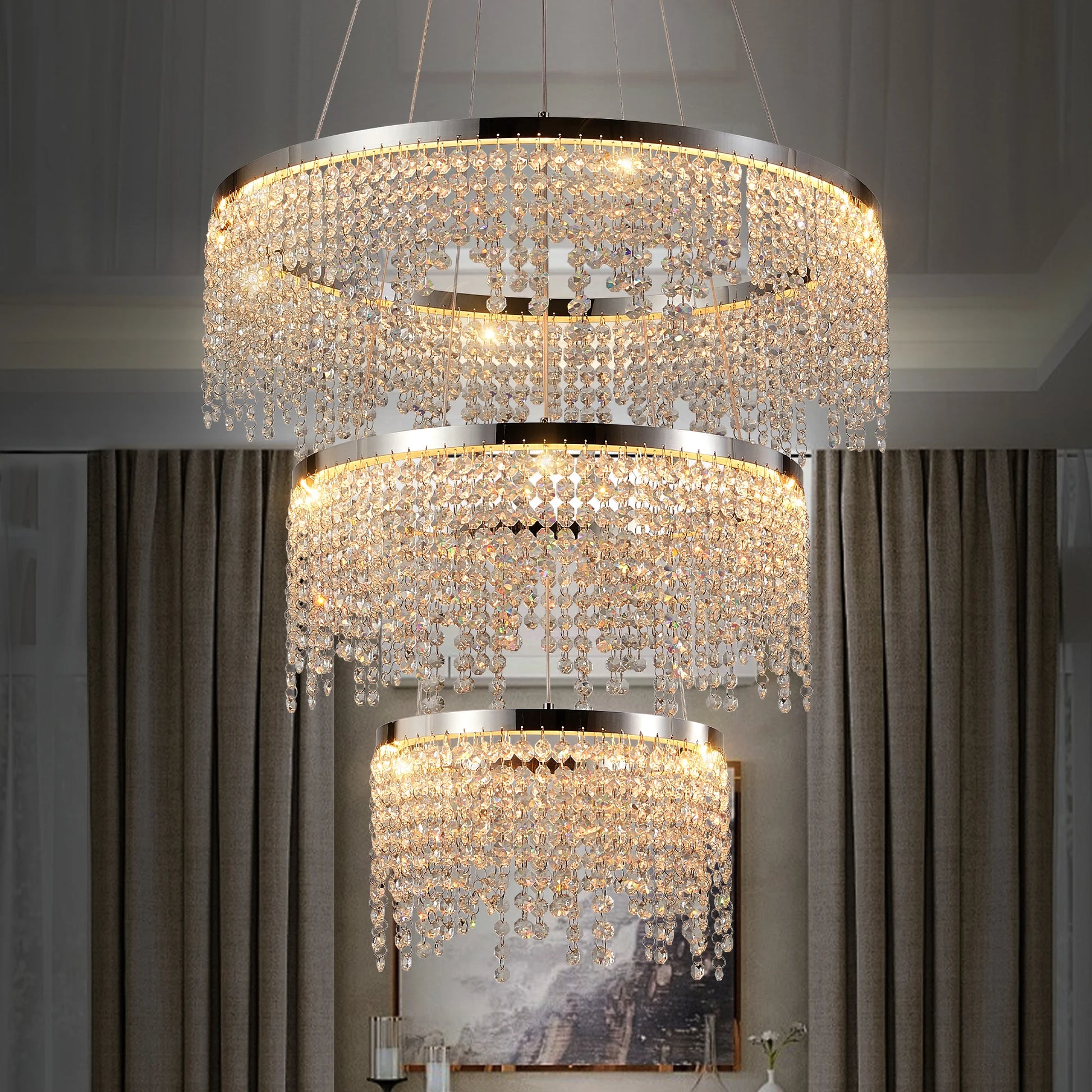 Luxury Crystal Round Chandelier 23.6 Inch