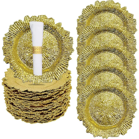 Gold Plastic Plates - 24