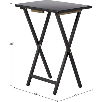 Folding Tray Table Set for Living Room and Home Use