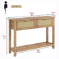 Entryway Table with Rattan Drawers