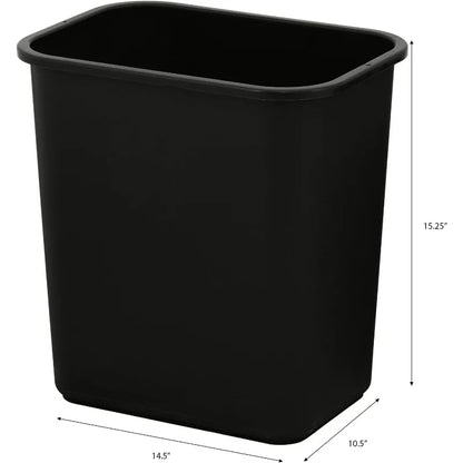 Black Narrow Wastebasket/7-Gallon