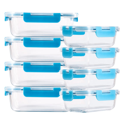 8-Piece Glass Food Containers