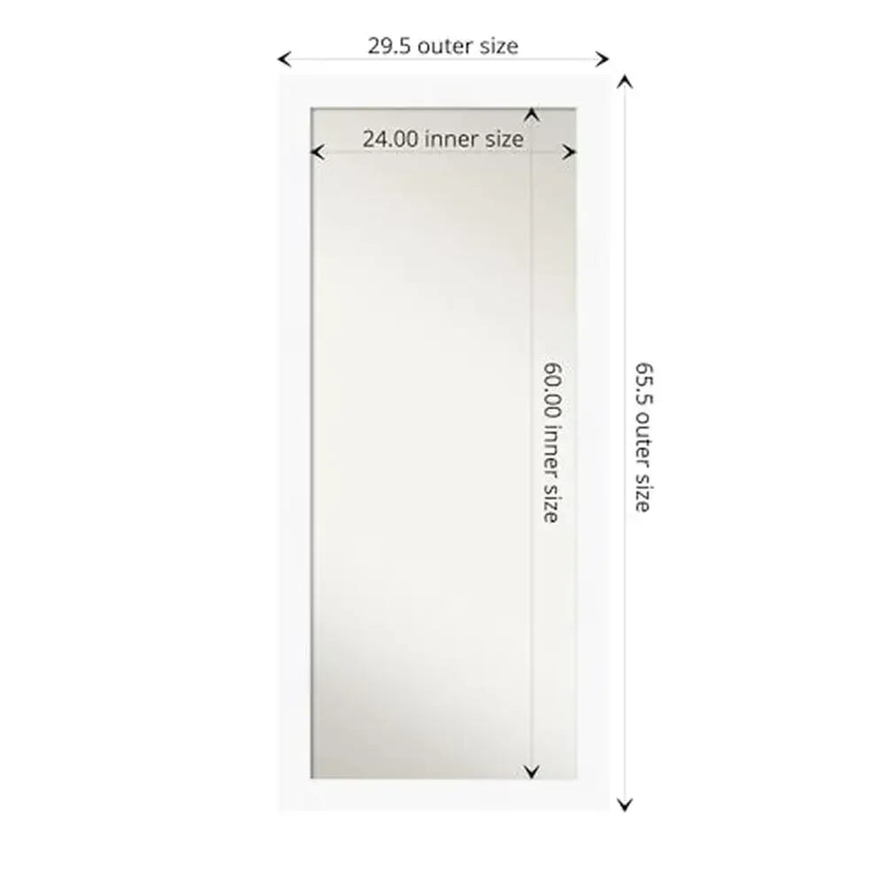 65.5 x 29.5 in. White Full Length Mirror
