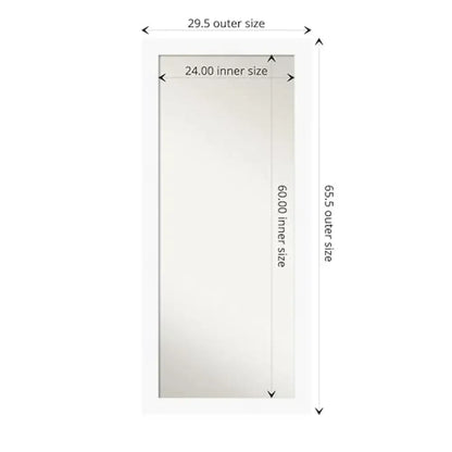65.5 x 29.5 in. White Full Length Mirror