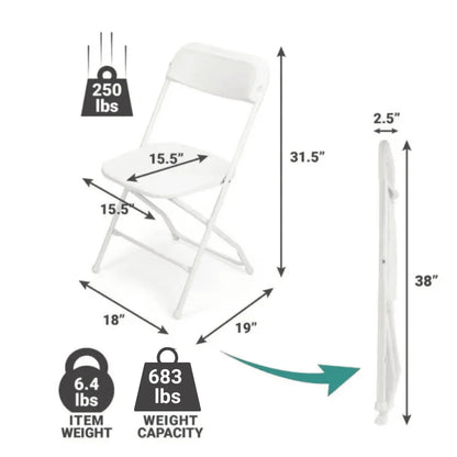Plastic Folding Chairs 10 Pack