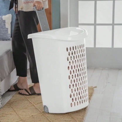 Plastic Laundry Basket with Wheels