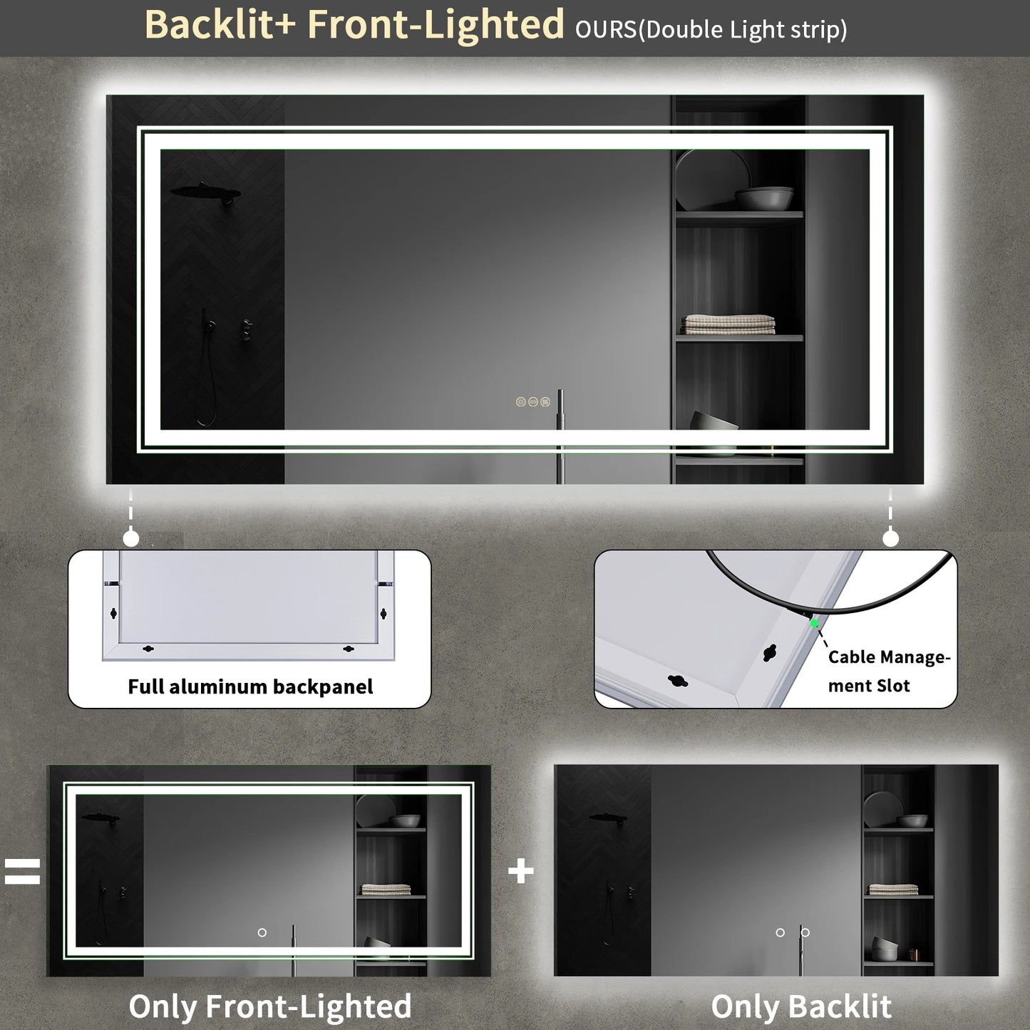 40 x 24 Inch LED Bathroom Mirror
