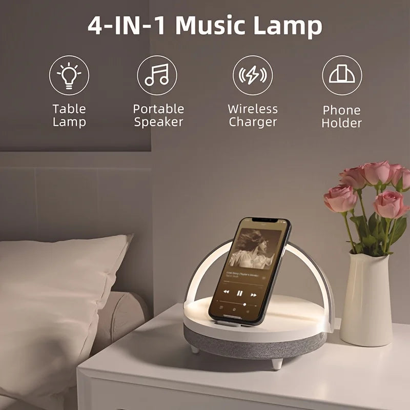 Music Table Lamp with Bluetooth Speaker for Home Décor