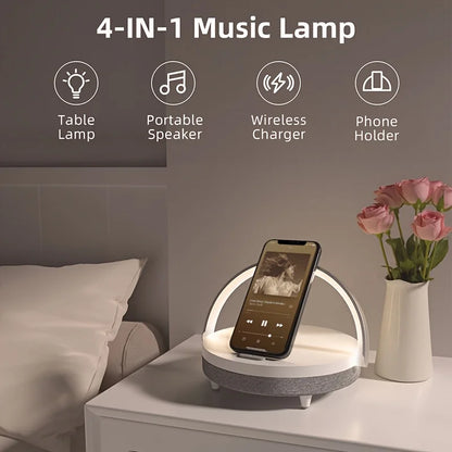Music Table Lamp with Bluetooth Speaker for Home Décor