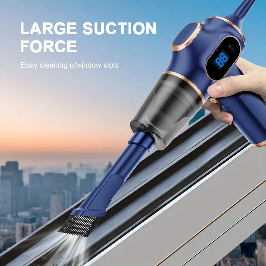 Wireless Home Vacuums Cleaners with large suction force for easy cleaning of window slots.