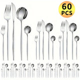 Luxury Golden Cutlery - 60 PCS
