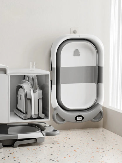 Folding Baby Bath Tub/Thermometer