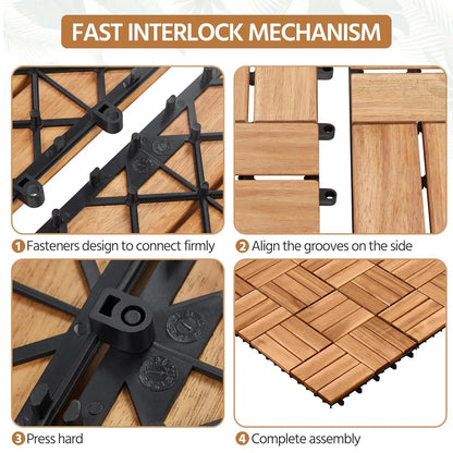 Hardwood Interlocking Deck Tiles
