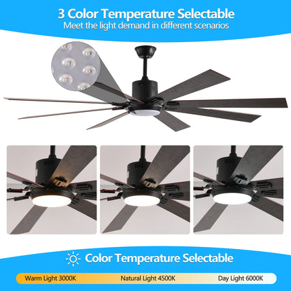 Ceiling Fan 72 Inch LED Lights