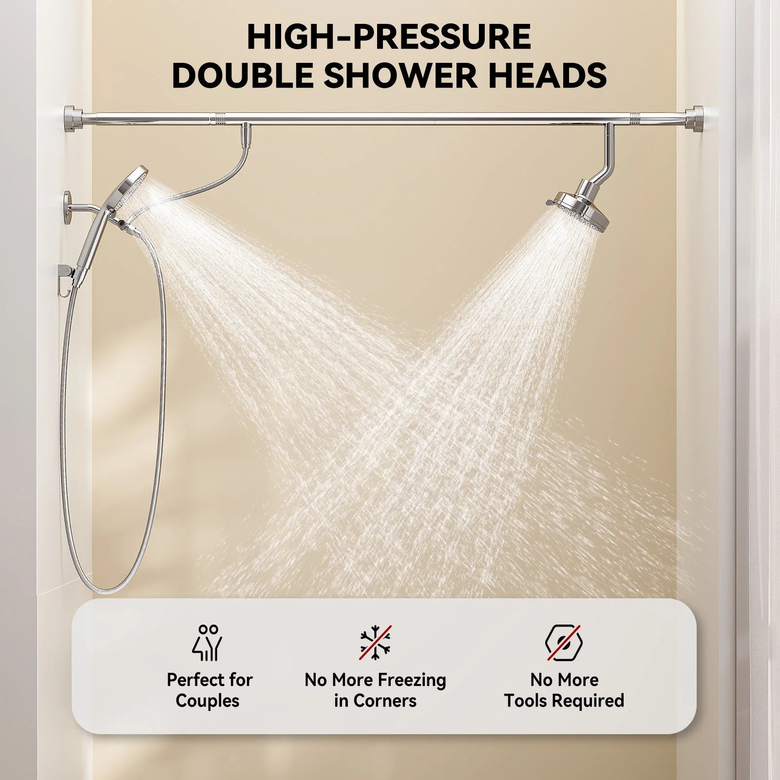Dual Shower Head For Couples