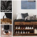 Adjustable Shelf Entryway Bench