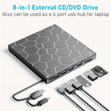 8-In-1 USB Portable CD/DVD