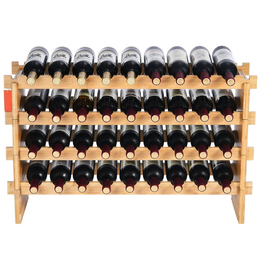36 Bottle Wine Rack, Bamboo