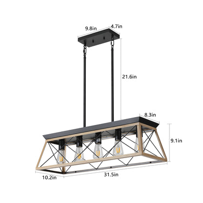 Farm House Chandelier Dining Room Rustic Kitchen