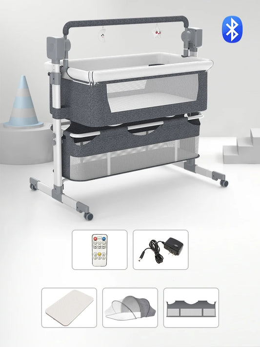 Rocking Baby Bassinet with Gentle Motion for Newborns