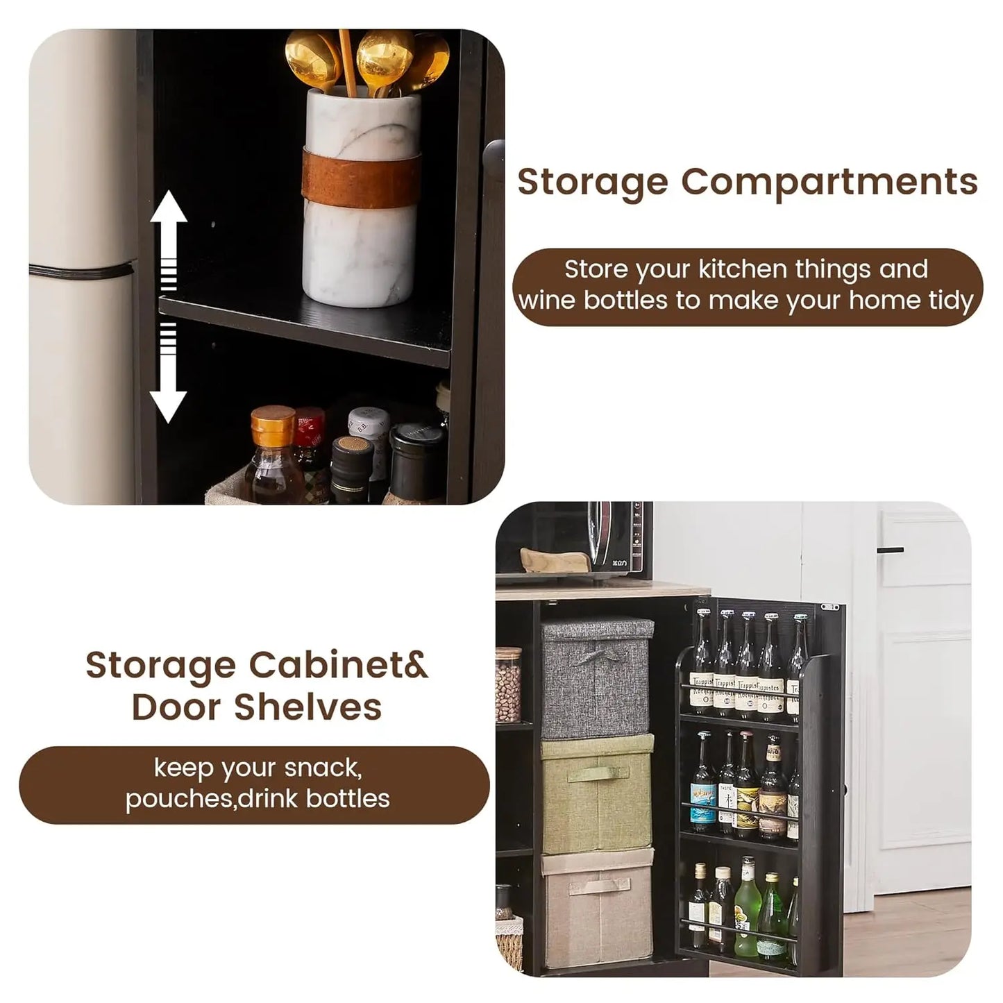 Mini Fridge Cabinet with Storage