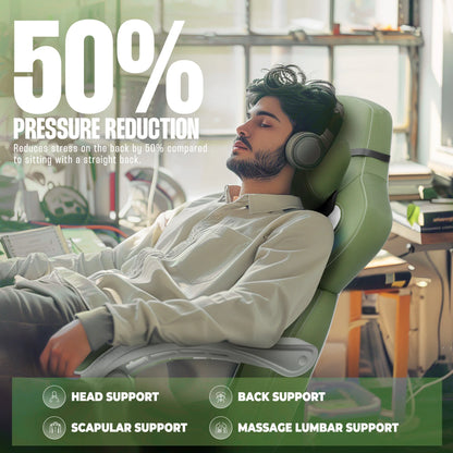 Black Gaming Chair with Footrest