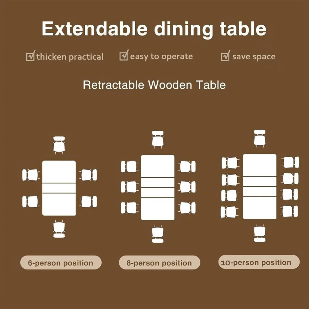 Extendable Dining Room Table 78.74 Inches
