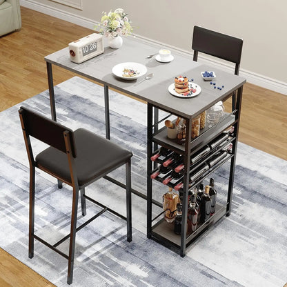 Dining Table with Storage Shelves