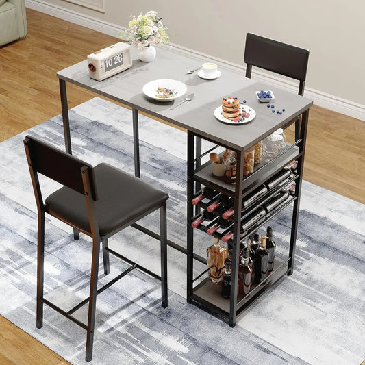 Dining Table with Storage Shelves