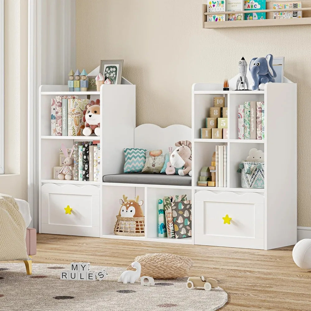 Kids Bookshelf with Reading Nook
