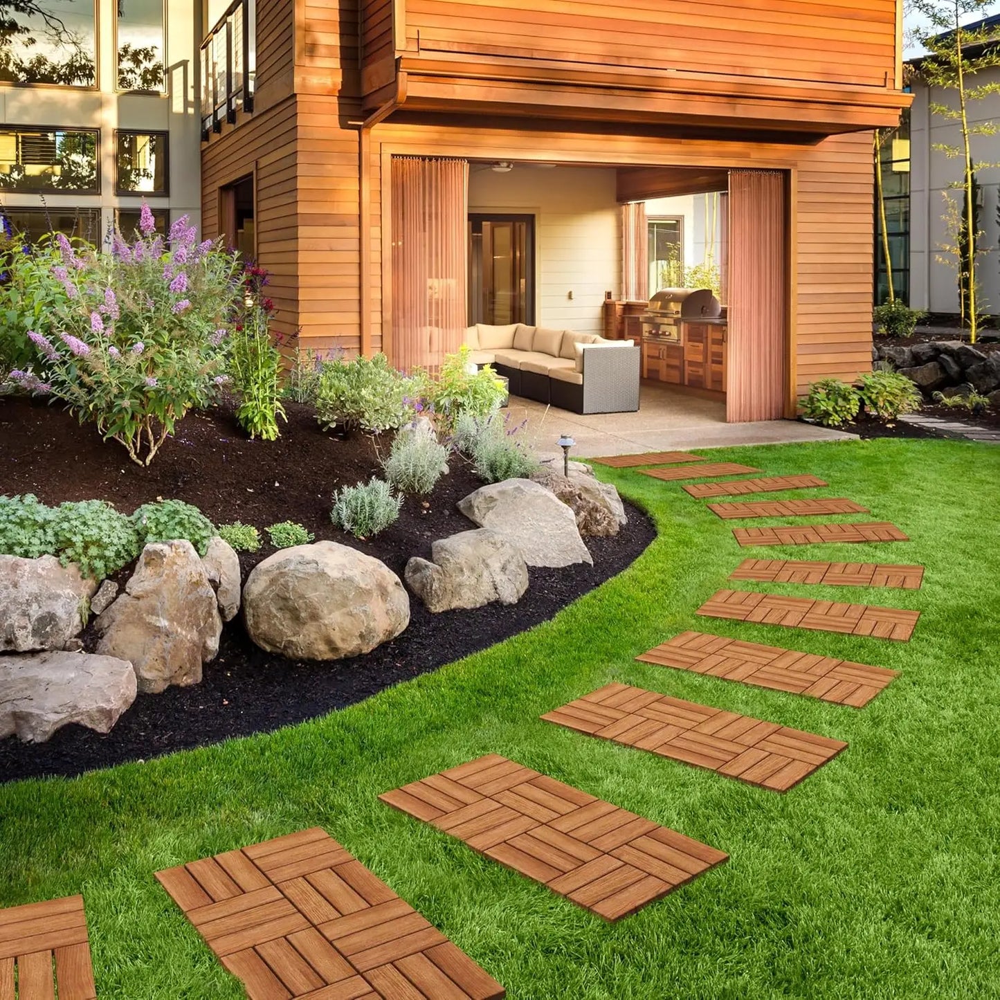 Hardwood Interlocking Deck Tiles