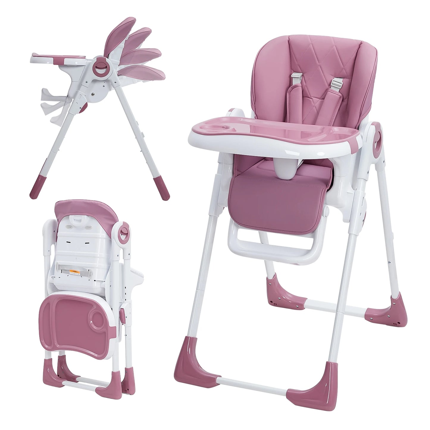 Adjustable Baby High Chair with Tray for Feeding Time