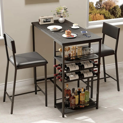 Dining Table with Storage Shelves