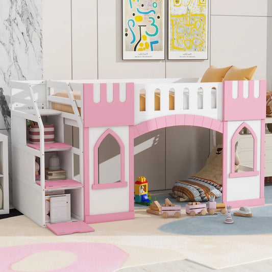 Twin Size Loft Bed with Storage