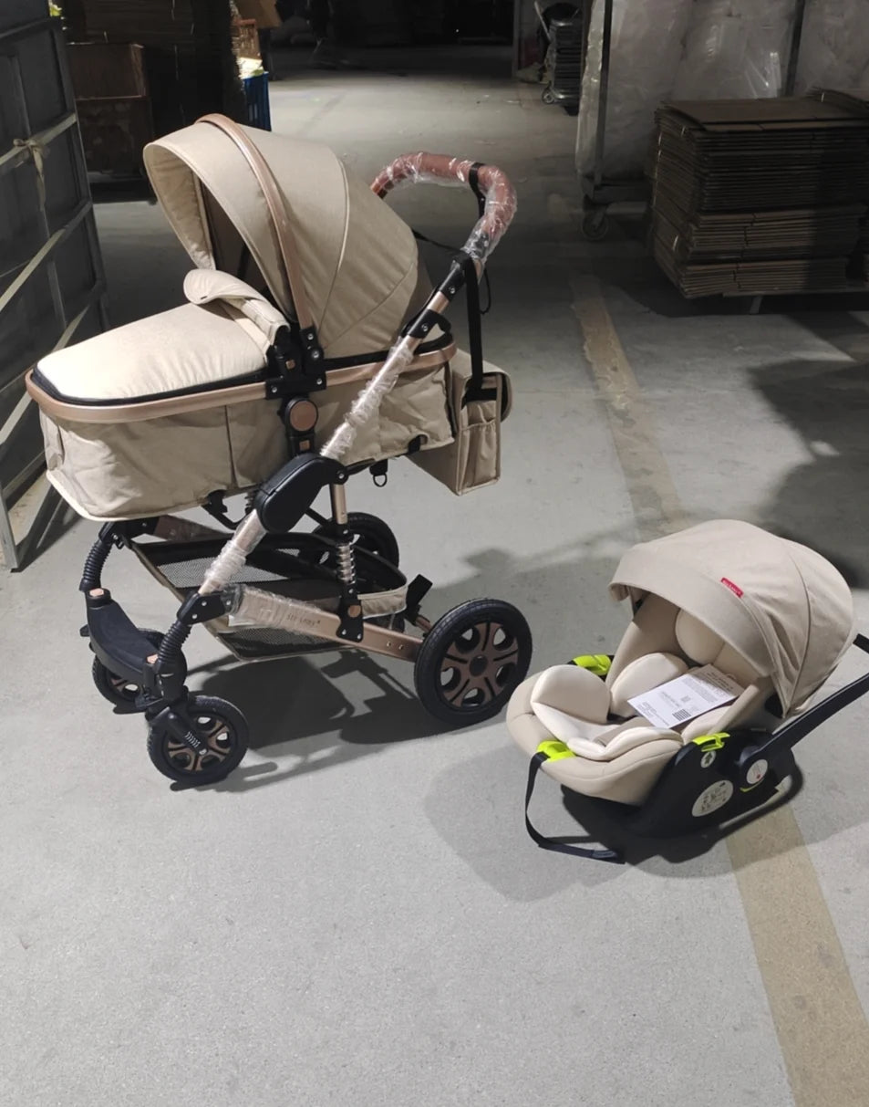 3 In 1 Baby Stroller with Car Seat and Carry Cot