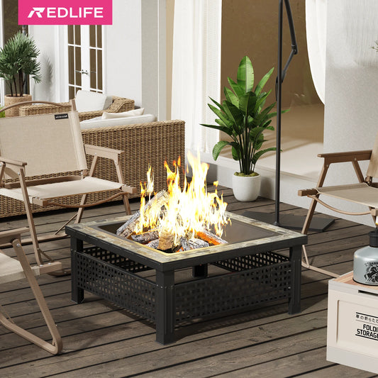 Square Outdoor Fireplace Table