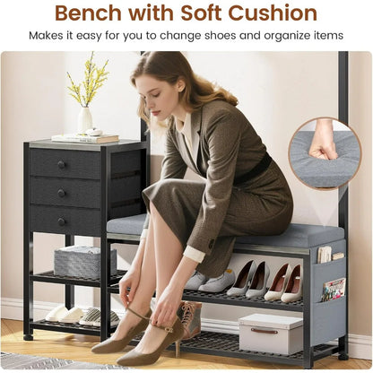 Coat Rack, Shoe Storage, Bench