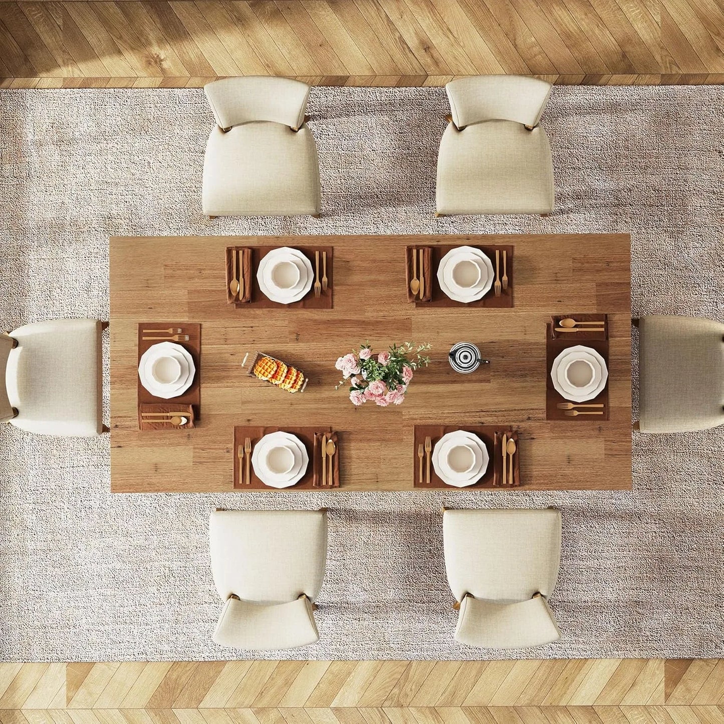 63-Inch Dining Table For 4-6