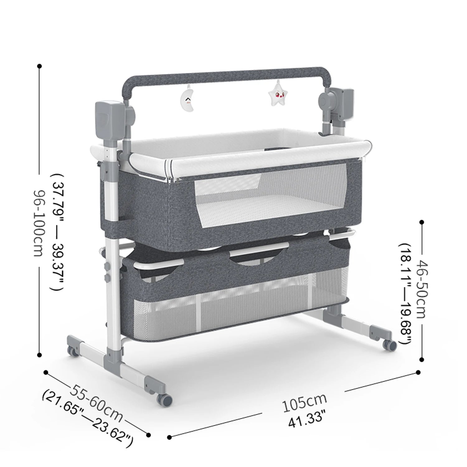 Rocking Baby Bassinet with Gentle Motion for Newborns