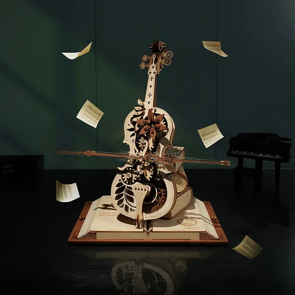 Wooden Music Box Puzzle DIY 3D Mechanical Model Kit