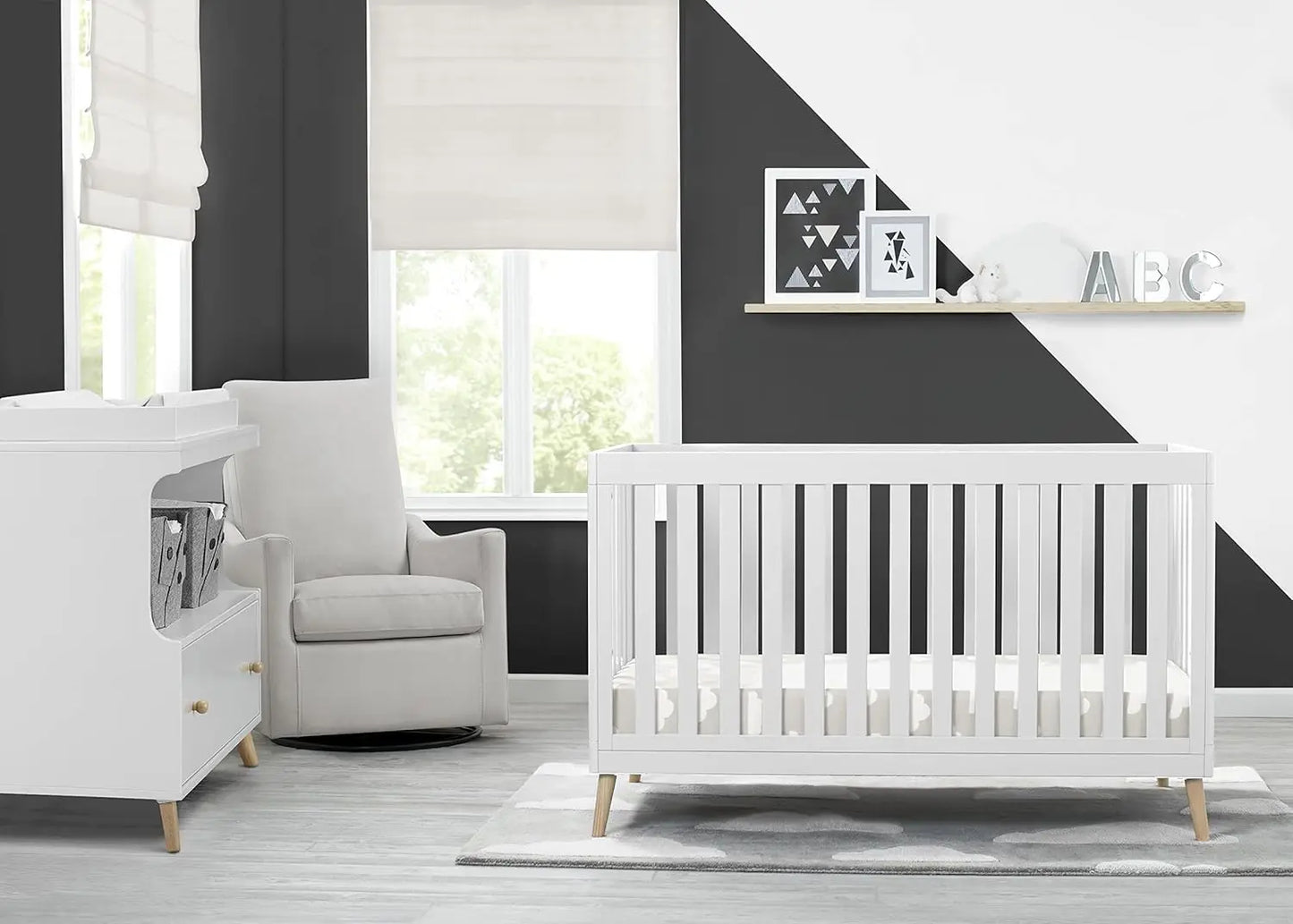 Convertible Baby Crib 4-in-1 for Nursery and Growing Babies