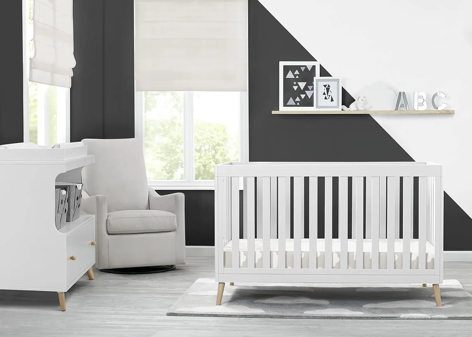 Convertible Baby Crib 4-in-1 for Nursery and Growing Babies
